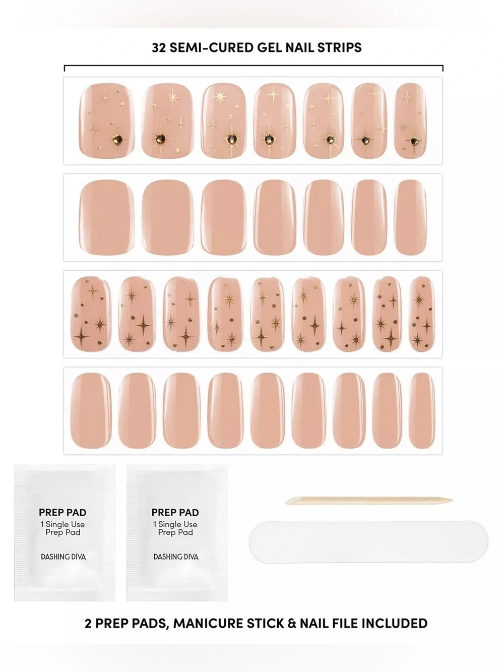 Dashing Diva GLAZE DESIGN, Semi-Cured Gel Nail Strips - Magnificence, NEW - Picture 4 of 6